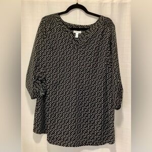 Croft & Barrow Black and White Patterned Blouse